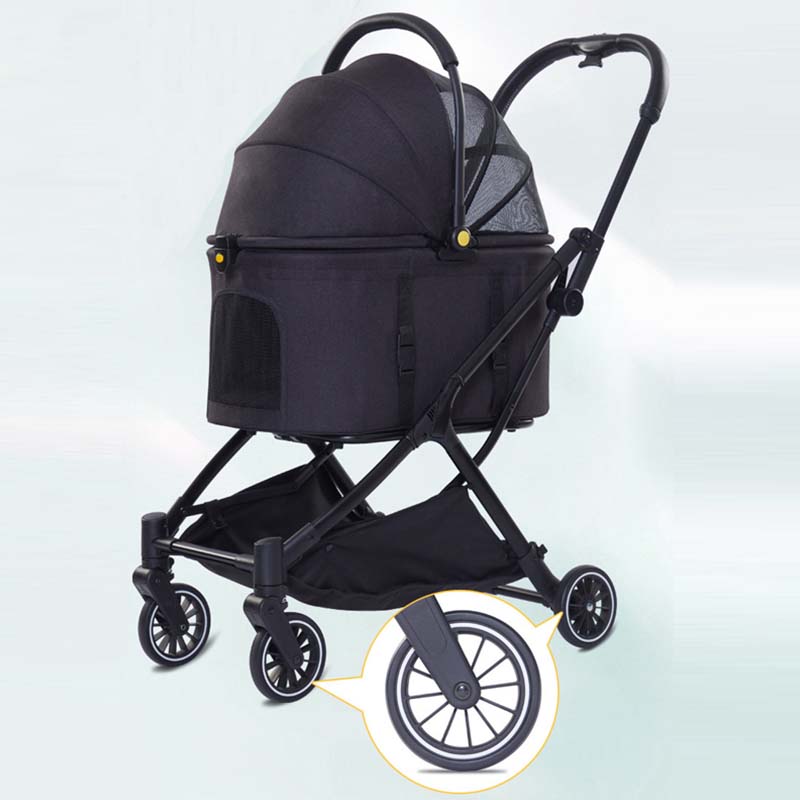 Shock-Absorbing PU Wheels Pet Stroller