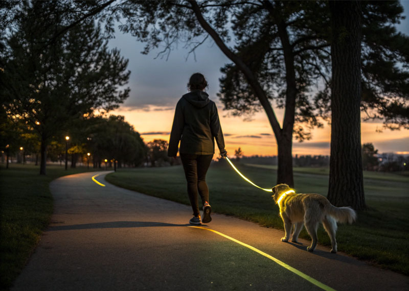 Correa para mascotas con luces LED: la opción ideal para pasear al perro por la noche