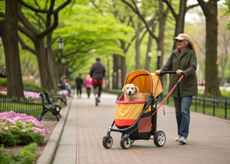 Maravilla para viajar con mascotas: Cochecito ligero para mascotas