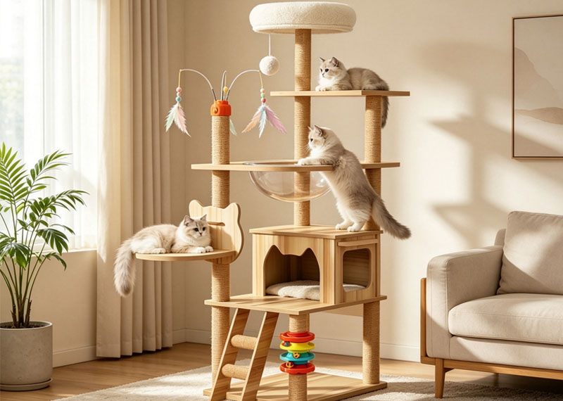 ¿Por qué elegir árboles rascadores de madera para gatos para su negocio de productos para mascotas?